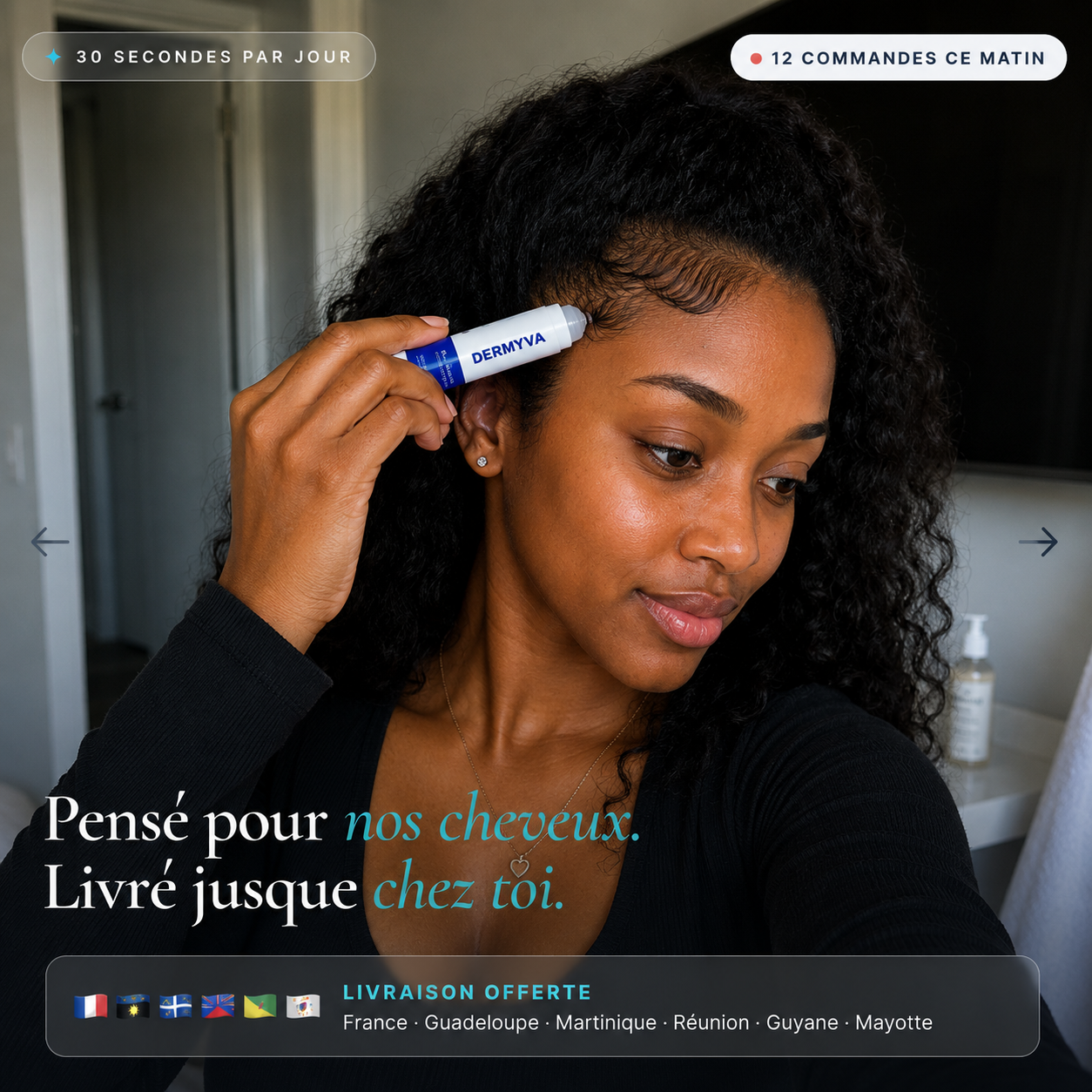 NovaDerma™ Sérum Roll-on Anti-Chute & Stop chute de cheveux